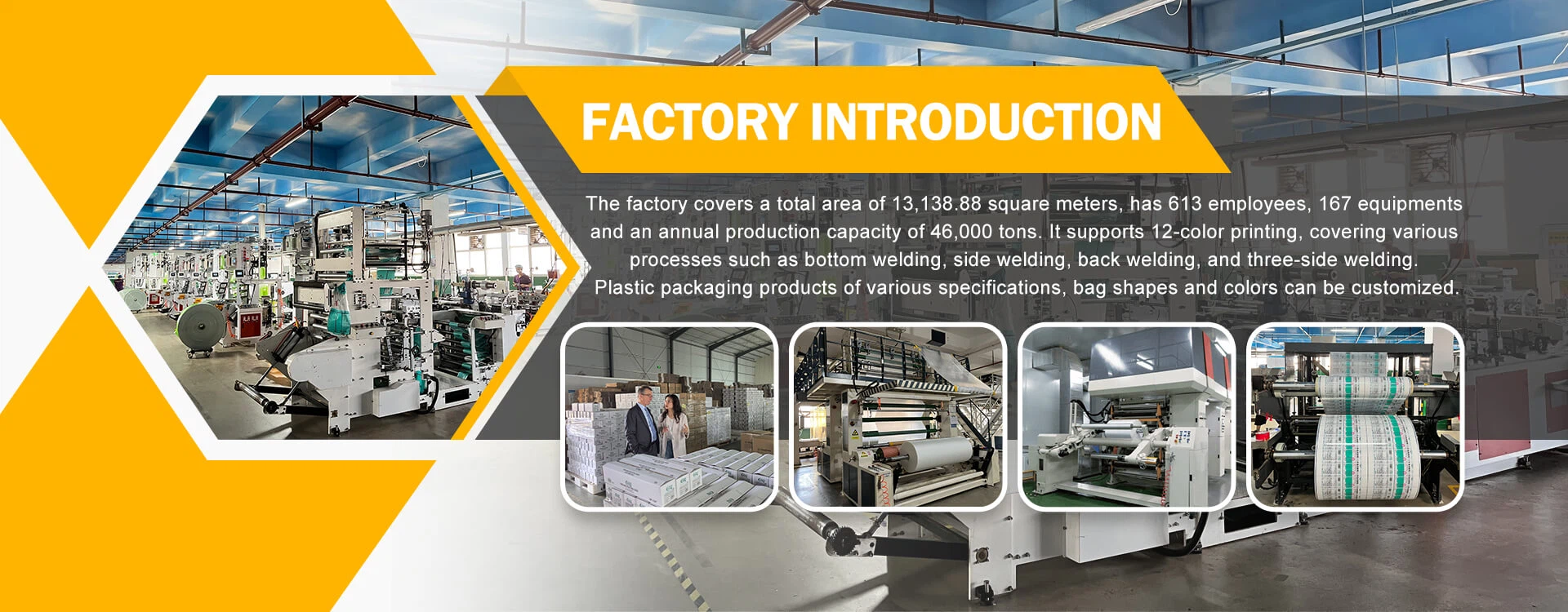 Plastic packaging bag factory display